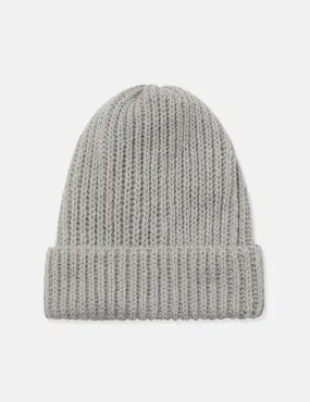 Highland Rib Beanie Hat (Wool/Alpaca) - Light Grey