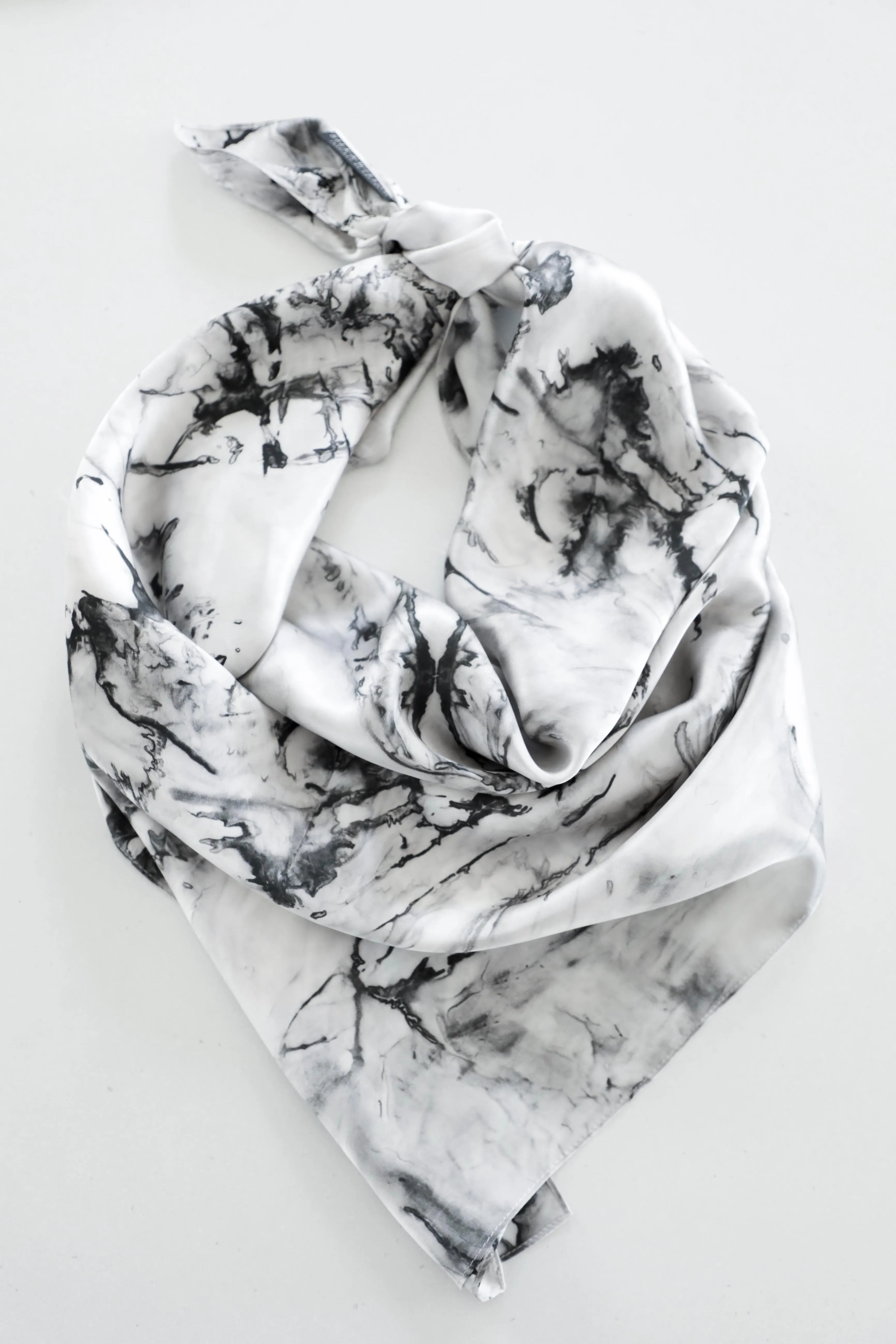 100% Silk Satin Klecksography Scarf  {Woodgrain 001}