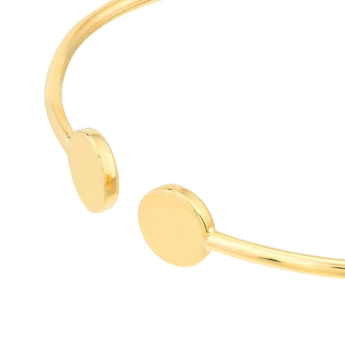 14K Gold Disc Cuff Bangle