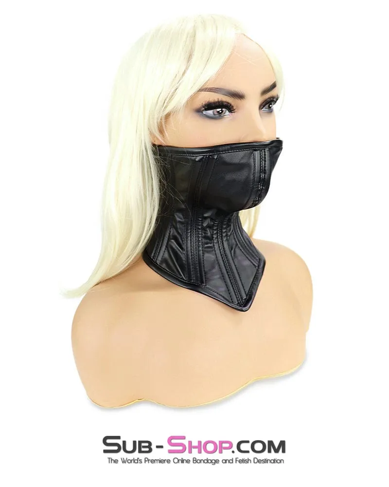 1795DL      Neck Corset Posture Training Slave Bondage Collar with Mouth Cover