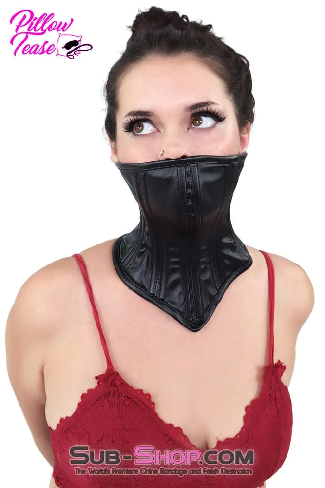 1795DL      Neck Corset Posture Training Slave Bondage Collar with Mouth Cover