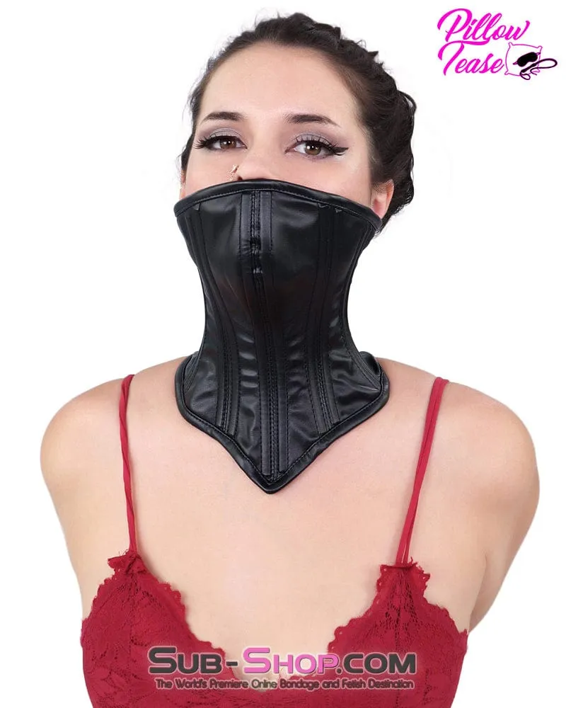 1795DL      Neck Corset Posture Training Slave Bondage Collar with Mouth Cover