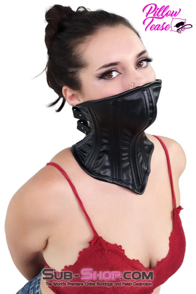 1795DL      Neck Corset Posture Training Slave Bondage Collar with Mouth Cover