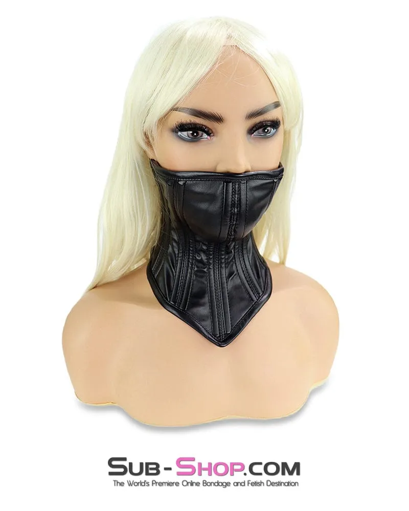 1795DL      Neck Corset Posture Training Slave Bondage Collar with Mouth Cover