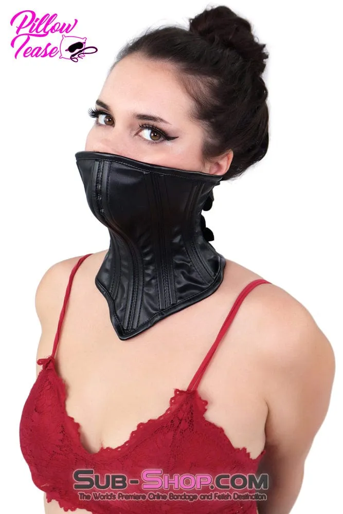 1795DL      Neck Corset Posture Training Slave Bondage Collar with Mouth Cover