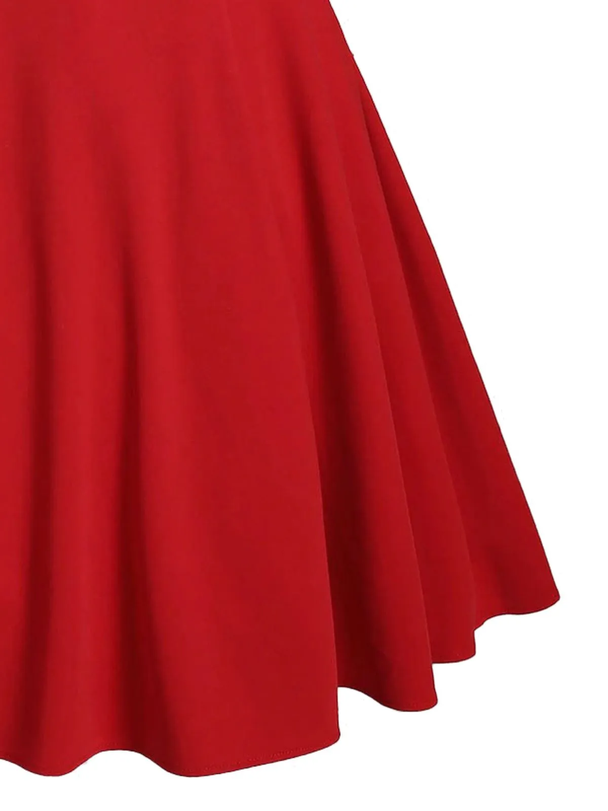 1950s Bow Cold Shoulder Swing Dress