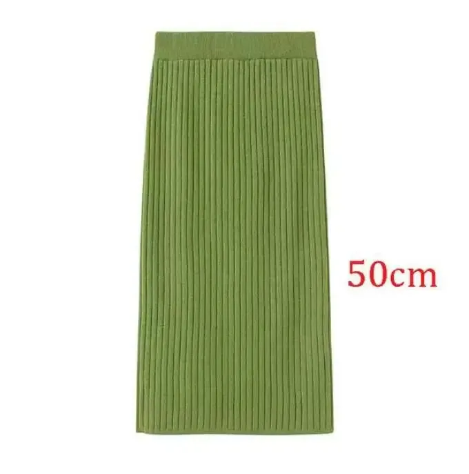 2022 Spring Autumn Casual Women High Waist Skirt Warm Knitted Pencil Skirt Elegant Long Skirts High Quality Office Skirts Split