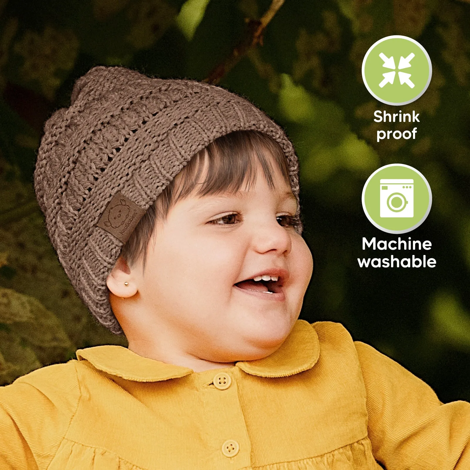 3-Pack Warmzy Baby Beanies (Pecan, M)