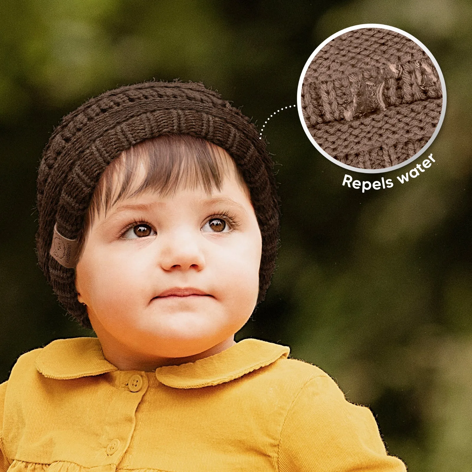 3-Pack Warmzy Baby Beanies (Pecan, M)