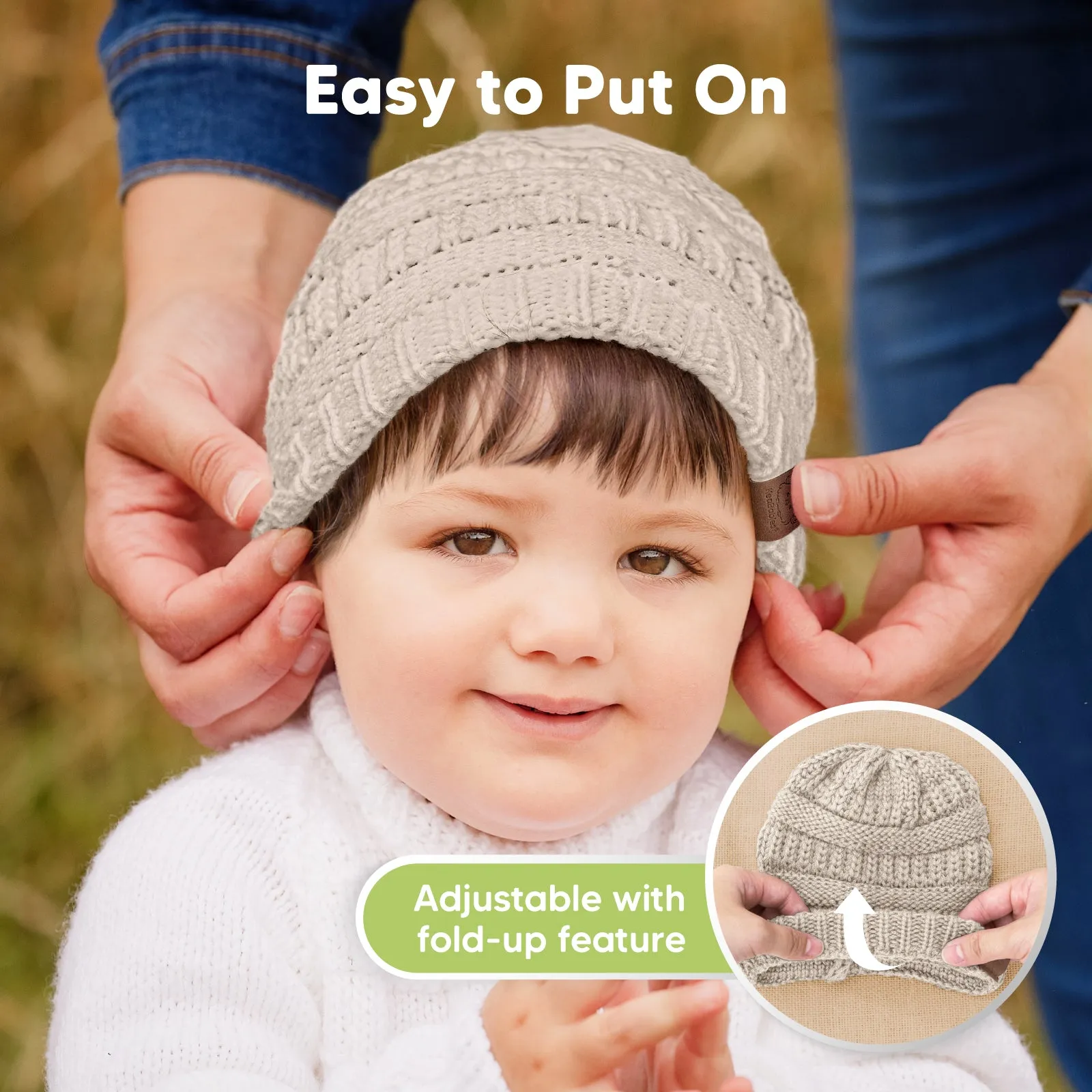 3-Pack Warmzy Baby Beanies (Pecan, M)