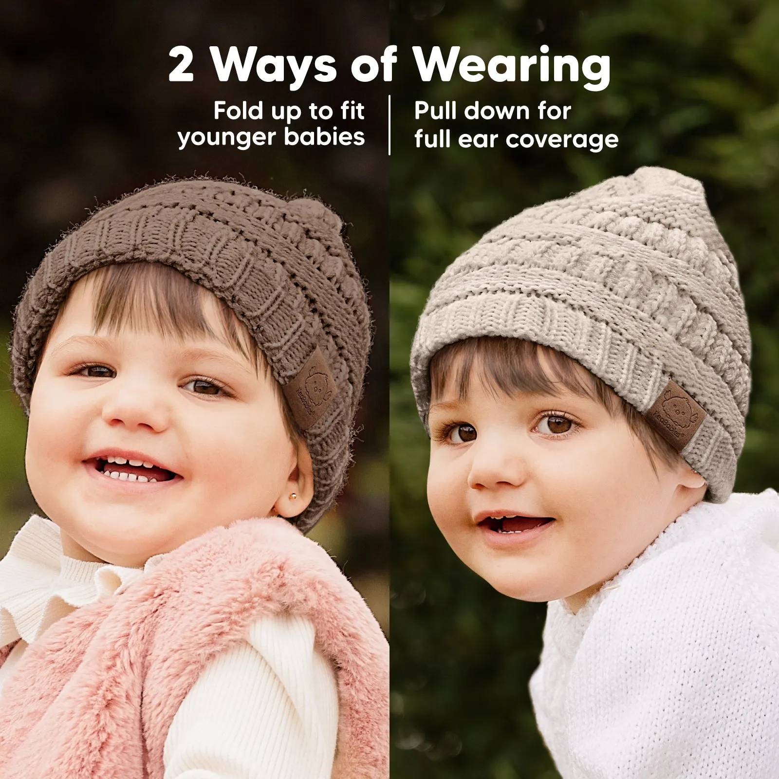 3-Pack Warmzy Baby Beanies (Pecan, M)