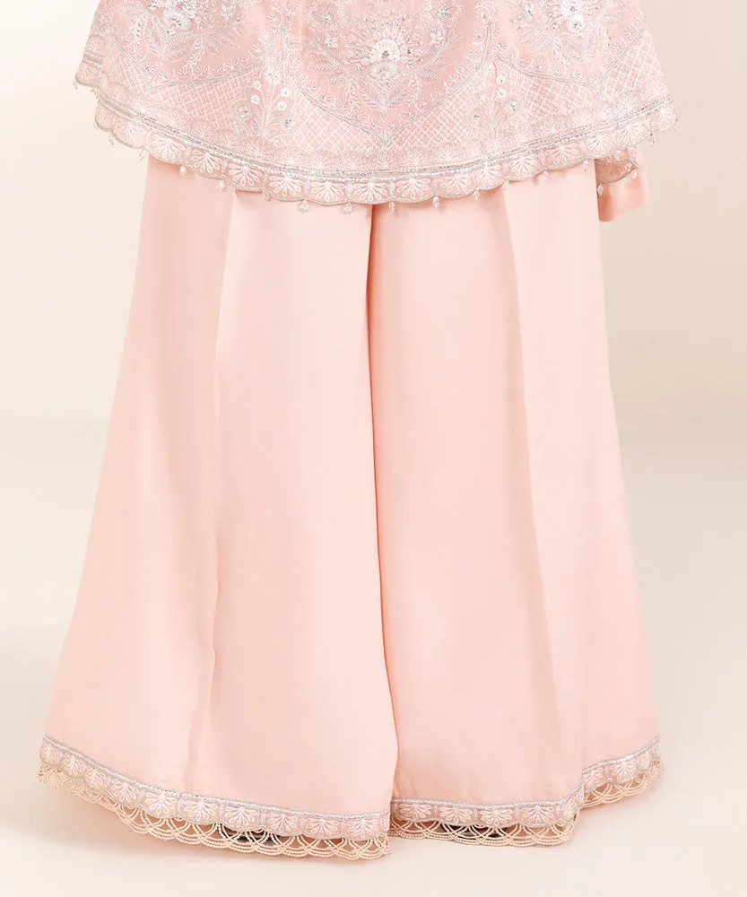 3 Piece - Embroidered Chiffon Suit