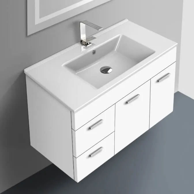 33 Inch Larch Canapa Bathroom Vanity Set, Wall Mounted