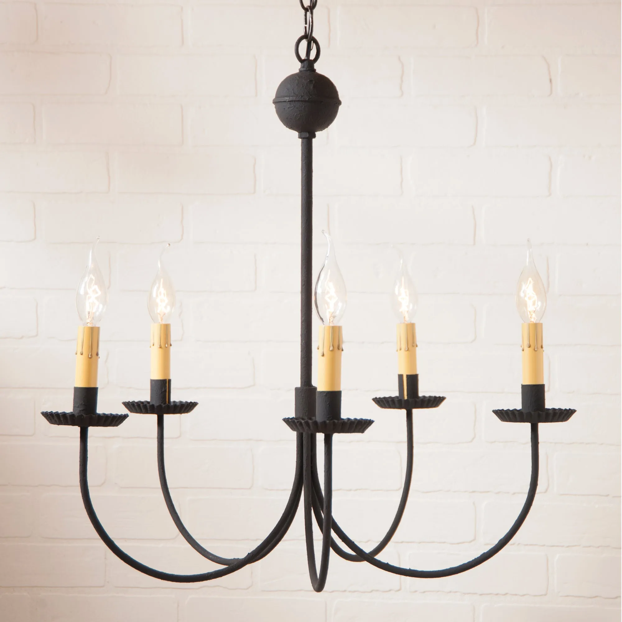 5-Arm Primitive Large Chandelier in Textured Black - Due Back 10/18/24