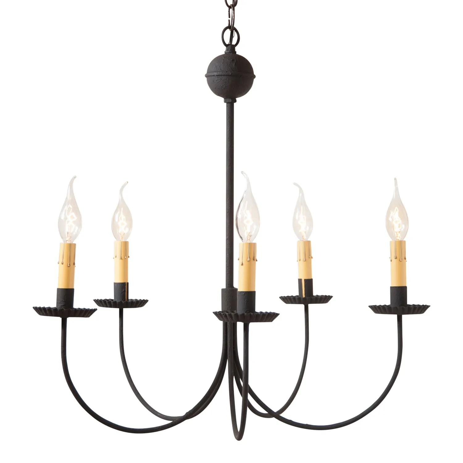 5-Arm Primitive Large Chandelier in Textured Black - Due Back 10/18/24