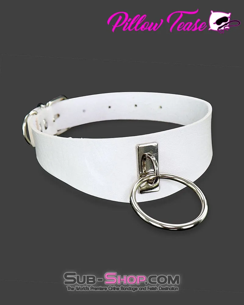 9914DL      White Chevron Thin Bondage Fashion Collar