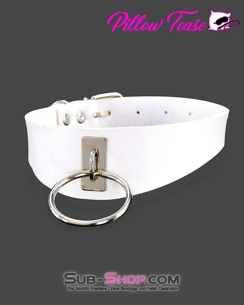 9914DL      White Chevron Thin Bondage Fashion Collar