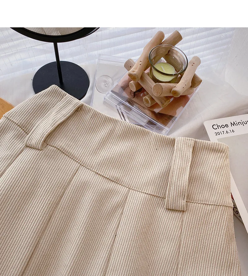 A-line pleated skirt high waist casual skirt  5370