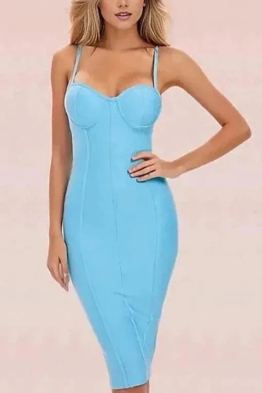 Abi Bandage Dress - Sky Blue