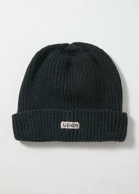 Afends Unisex Nowhere - Wharfie Beanie - Black