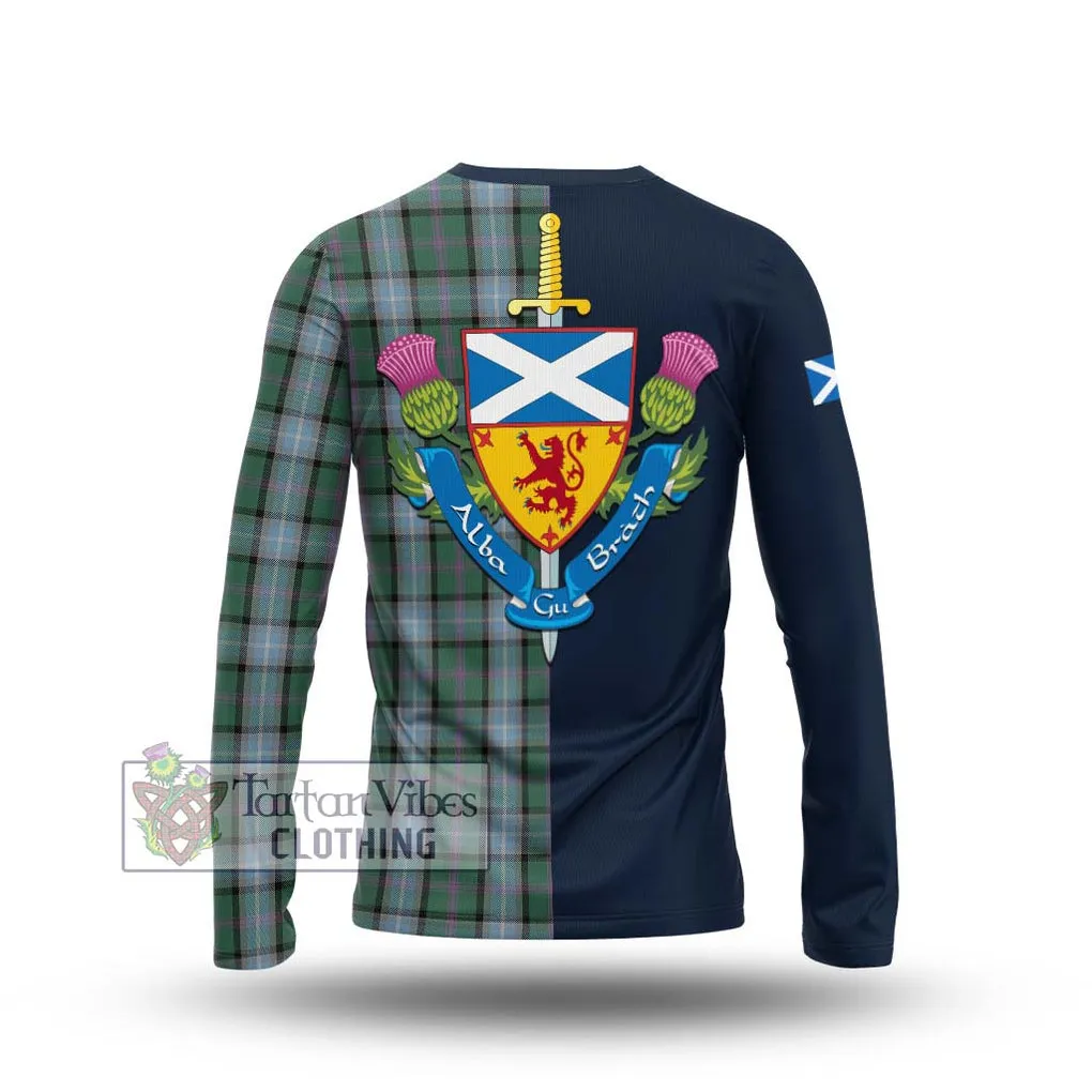 Alexander of Menstry Hunting Tartan Long Sleeve T-Shirt Alba with Scottish Lion Royal Arm Half Style