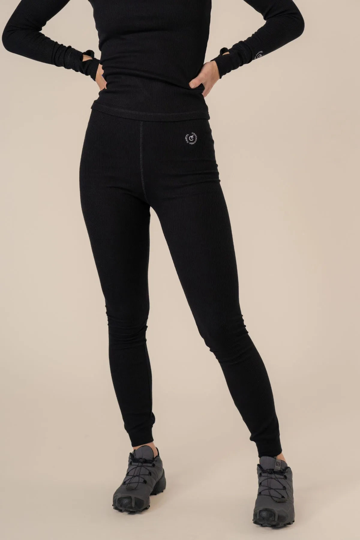 Algae Ribbed OCN Weed® Leggings Black