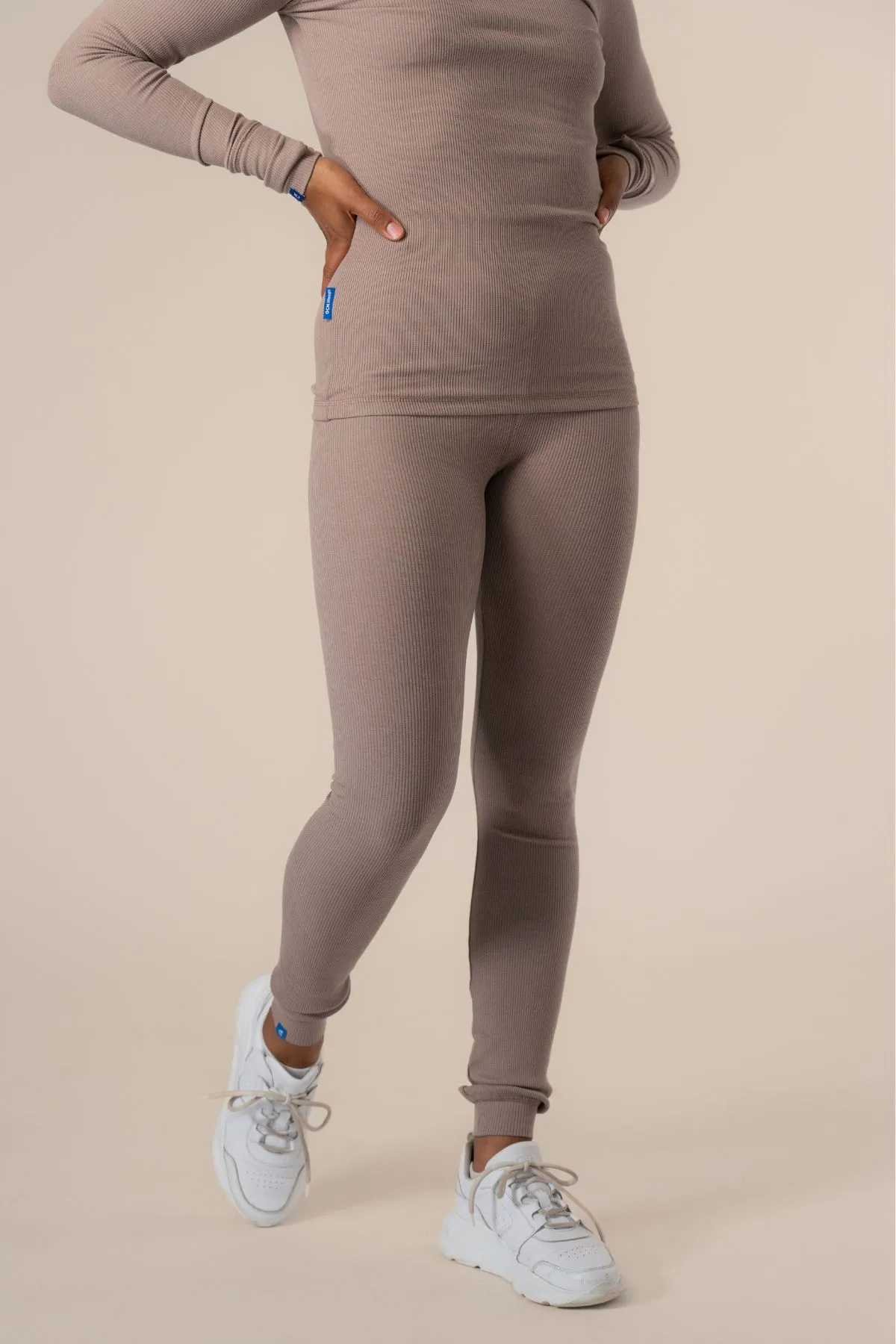 Algae Ribbed OCN Weed® Leggings Taupe