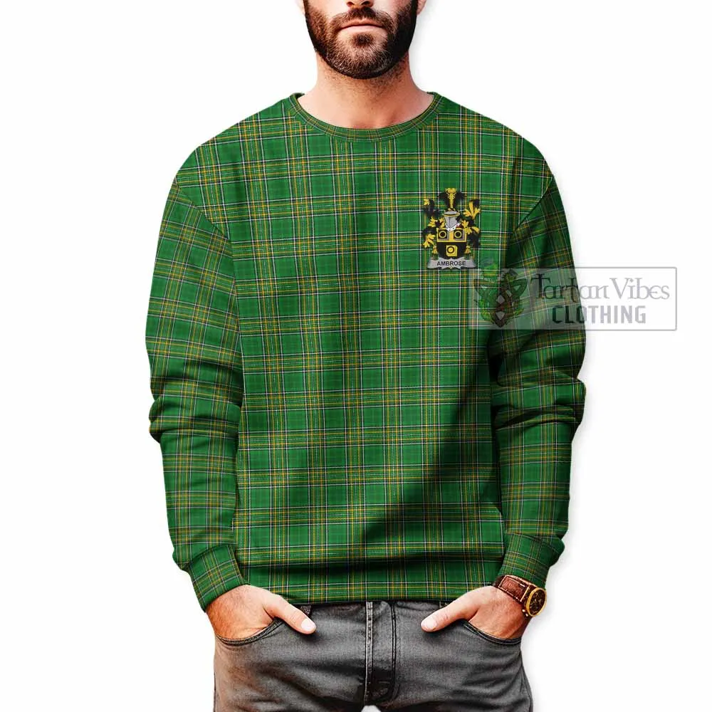 Ambrose Irish Clan Tartan Sweatshirt with Coat of Arms