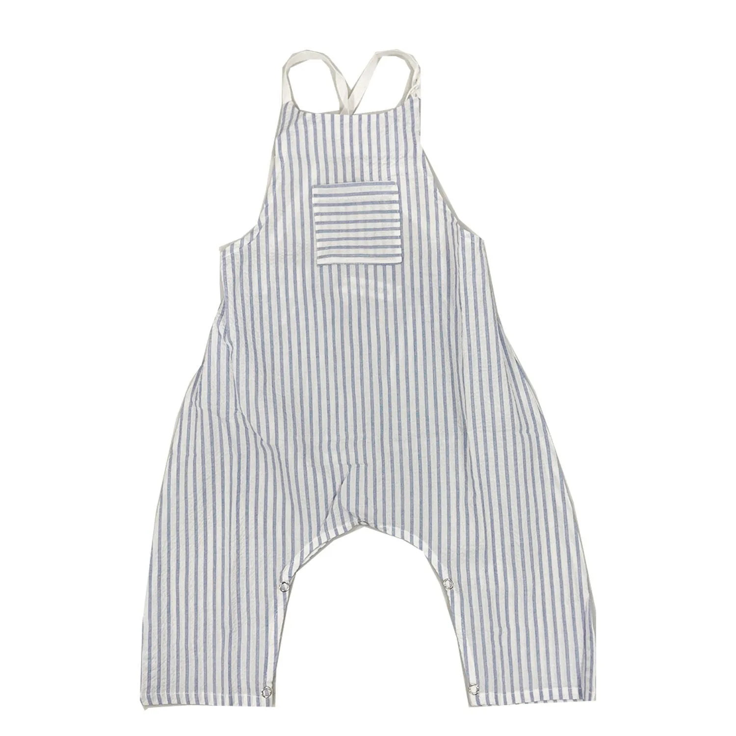 Anja Schwerbrock  Oreto Overall   Pocket Light Blue Stripe