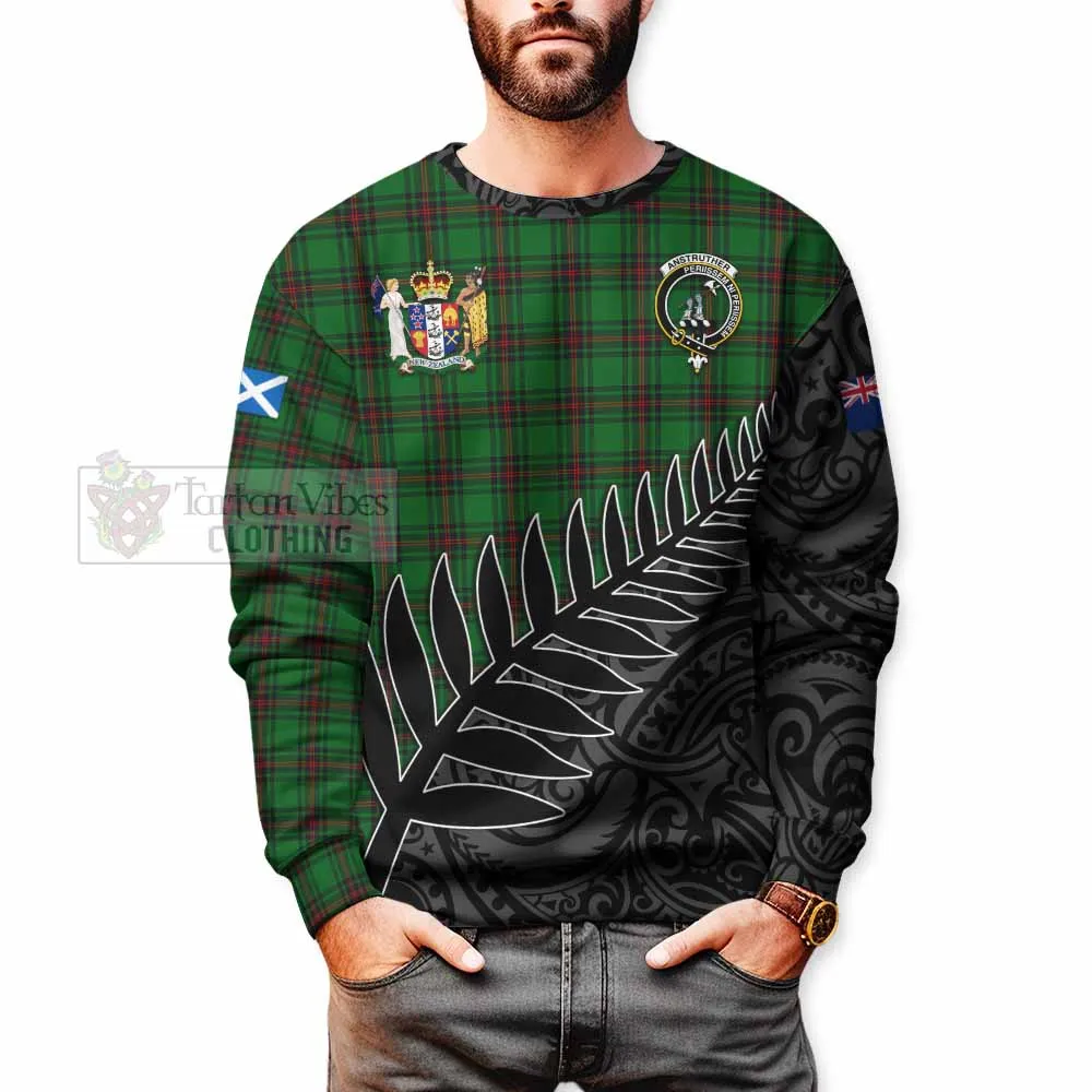 Anstruther Crest Tartan Sweatshirt with New Zealand Silver Fern Half Style