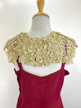 Antique Edwardian Beige Hand-Crochet Collar