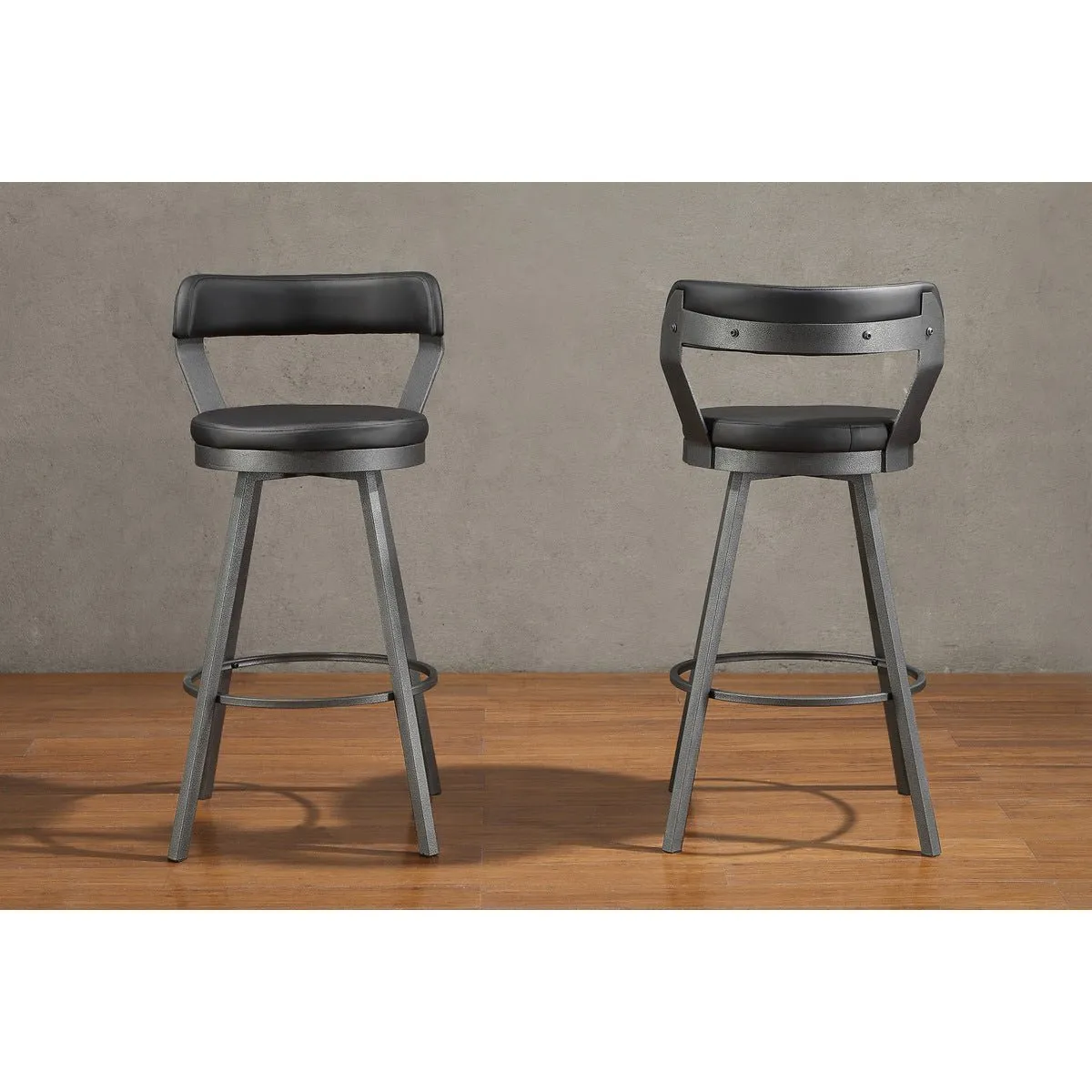 Appert Collection Swivel Pub Height  Chair, Black - Set of 2