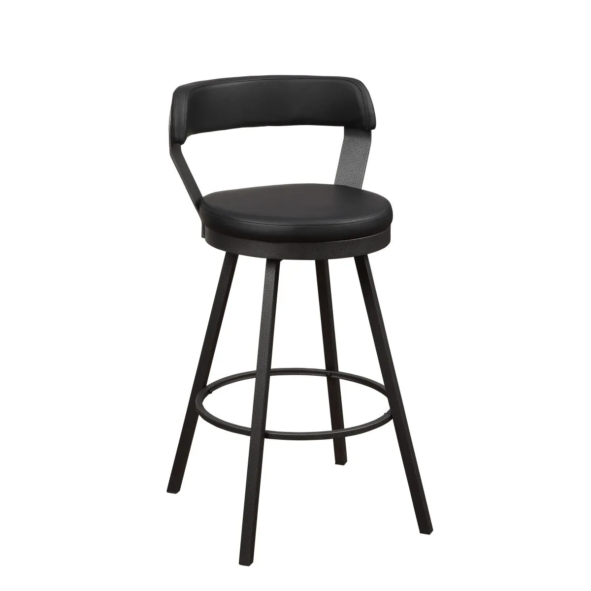 Appert Collection Swivel Pub Height  Chair, Black - Set of 2