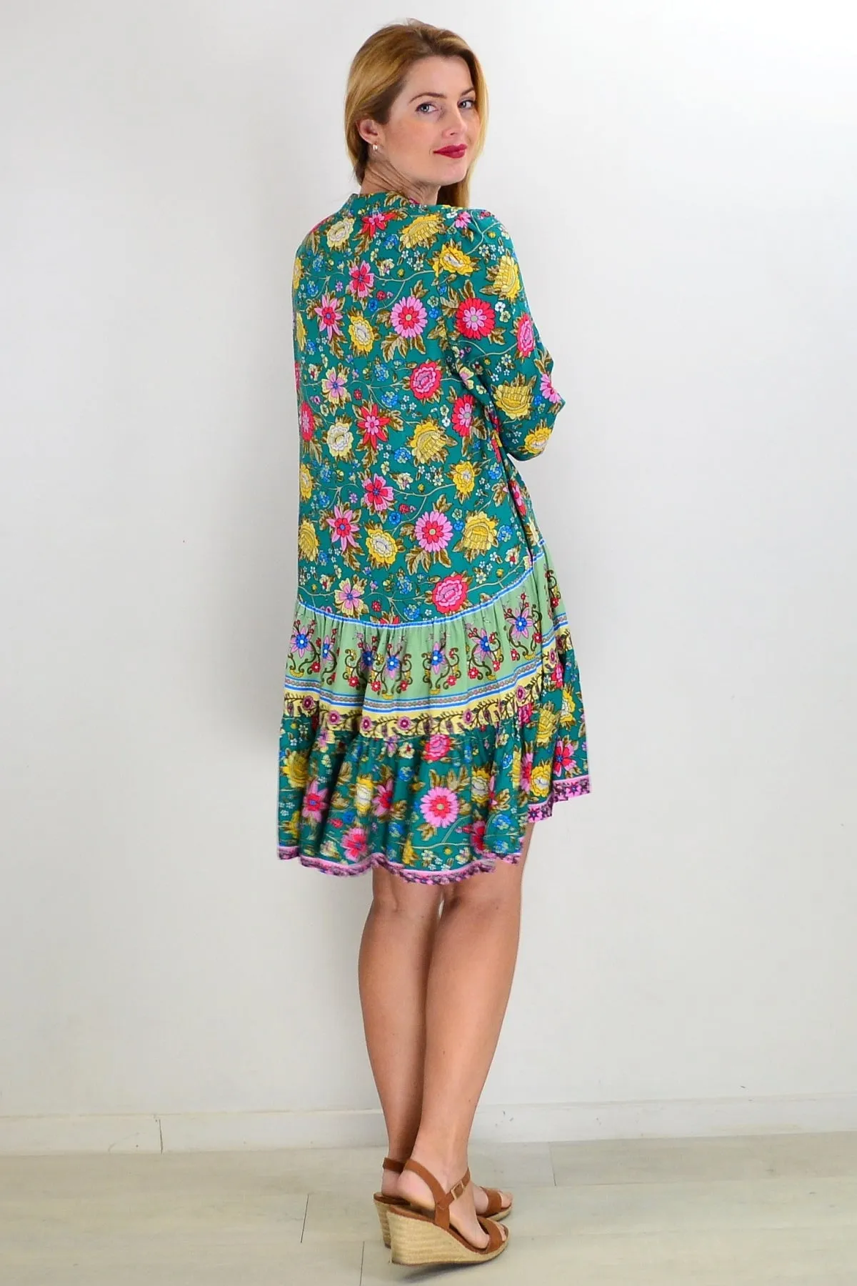 Aqua Green Eden Garden Tunic Dress