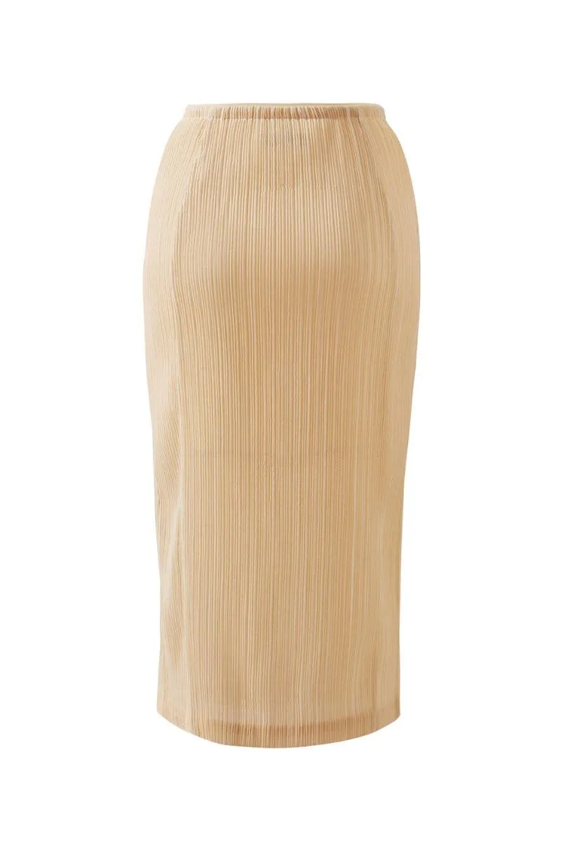 ARIS BEIGE MIDI SKIRT