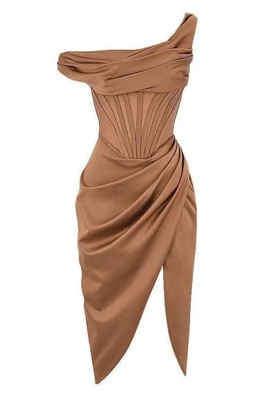 Ava Bodycon Dress - Tan Brown