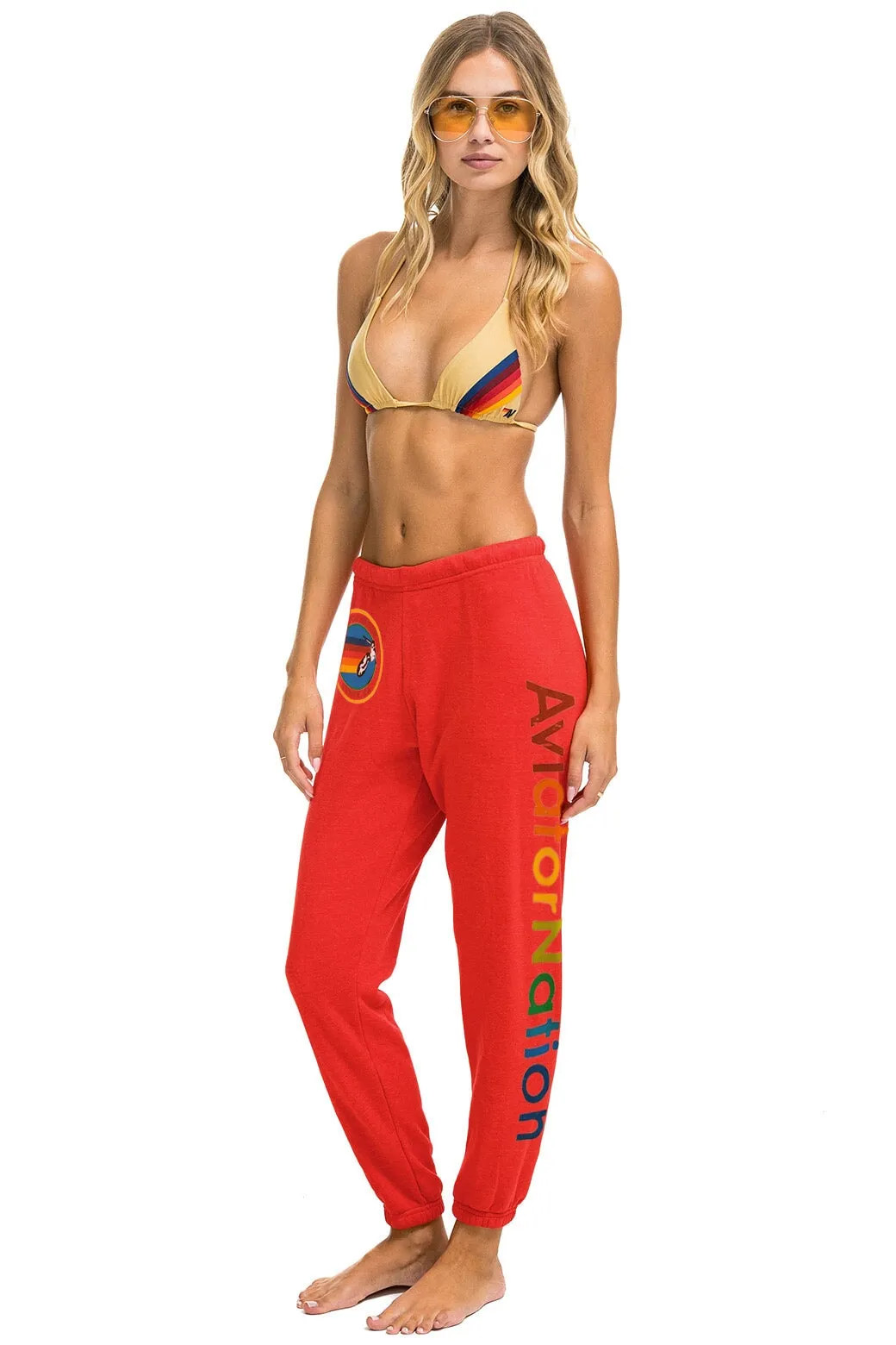 AVIATOR NATION SWEATPANTS - RED