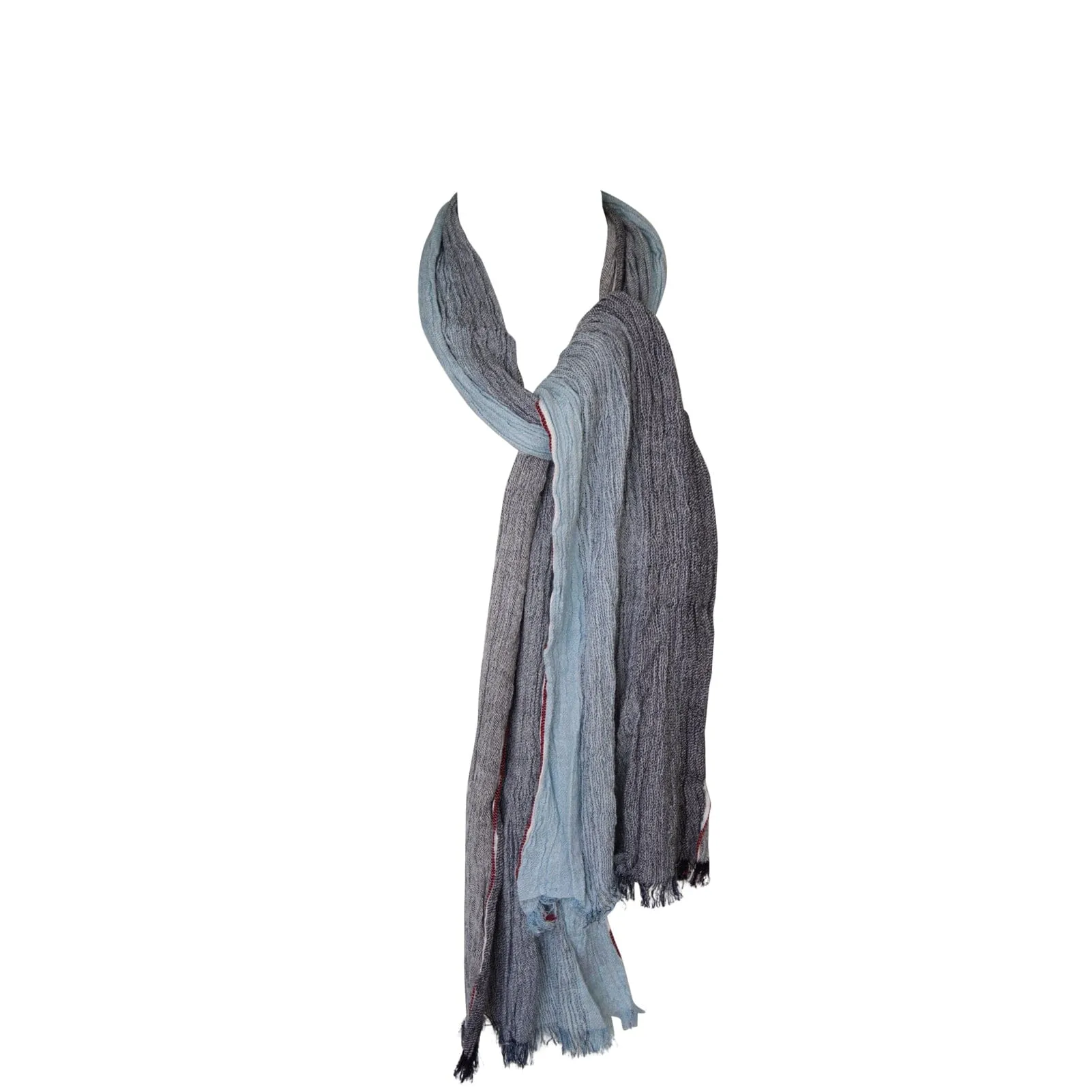 Baby Blu Ombré Crepe Summer Scarf