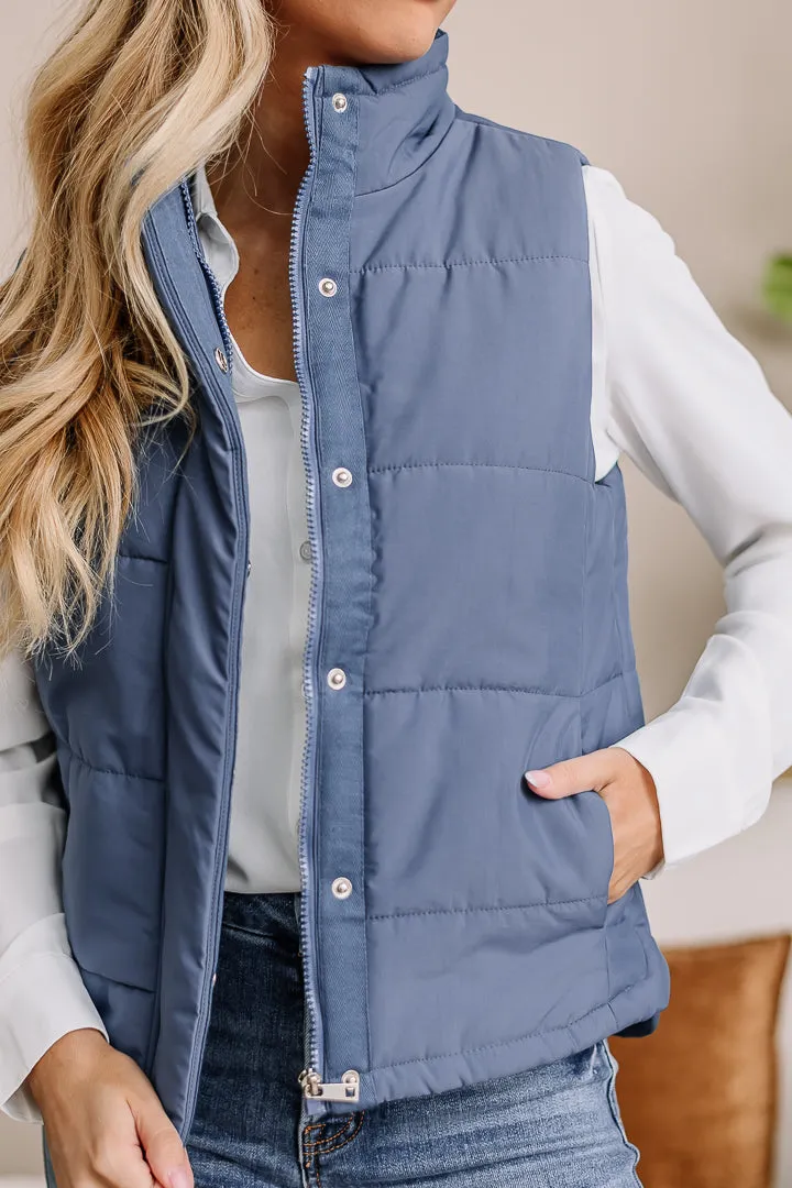 Back To Back Puff Vest | Blue