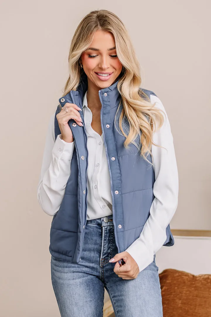 Back To Back Puff Vest | Blue