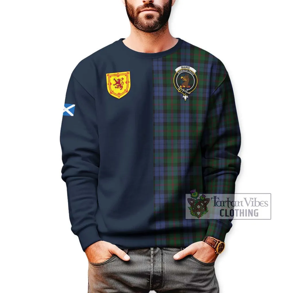 Baird Tartan Sweatshirt Alba with Scottish Lion Royal Arm Half Style