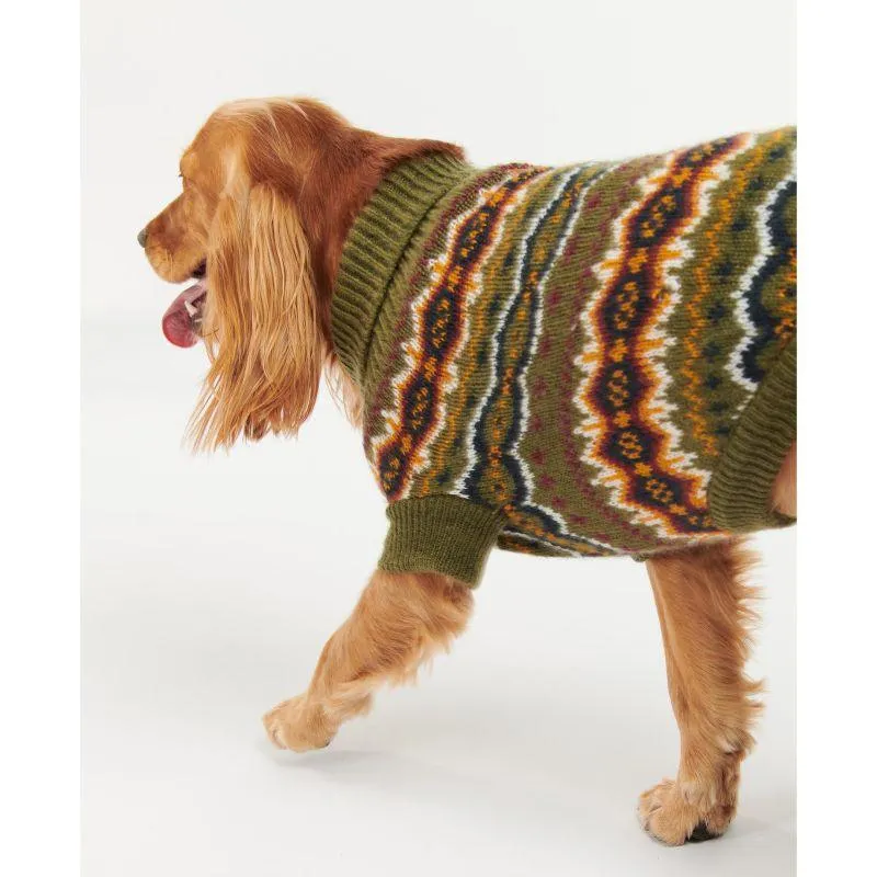 Barbour Case Fairisle Dog Jumper - Olive