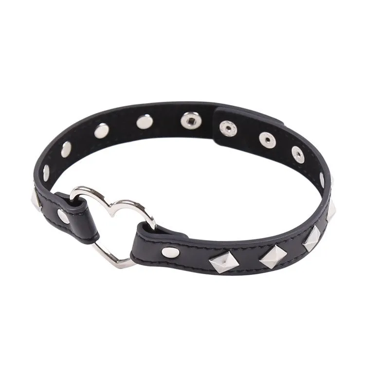 BDSM Heart Shaped VF Leather Collar