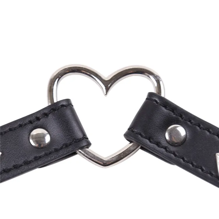 BDSM Heart Shaped VF Leather Collar