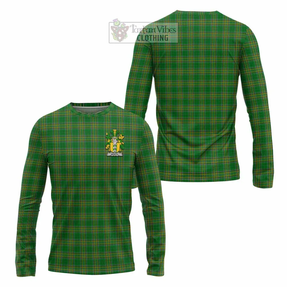 Beatty Irish Clan Tartan Long Sleeve T-Shirt with Coat of Arms