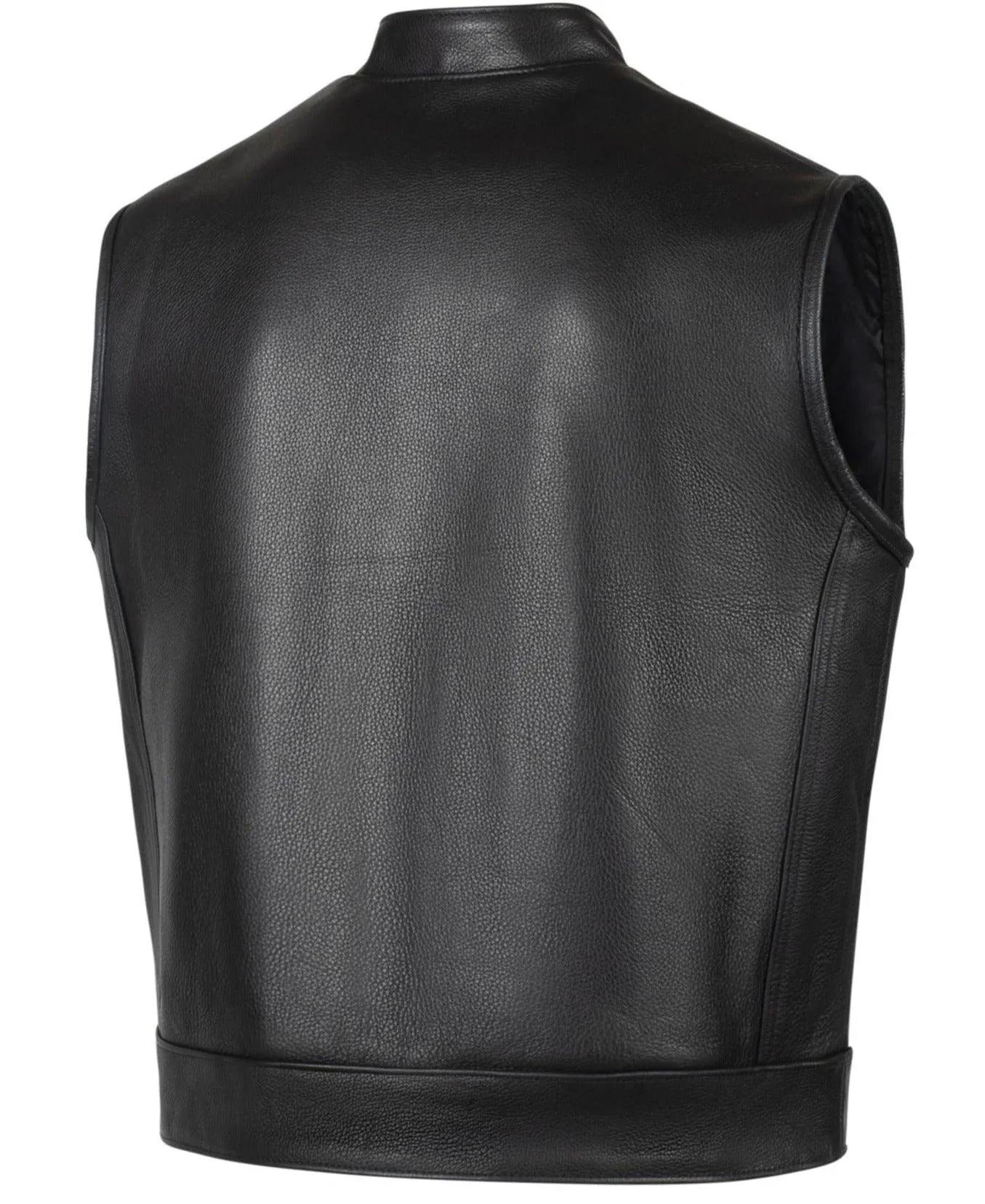 BECK™ Mens 566 Horsehide Leather Motorcycle Vest (Black)