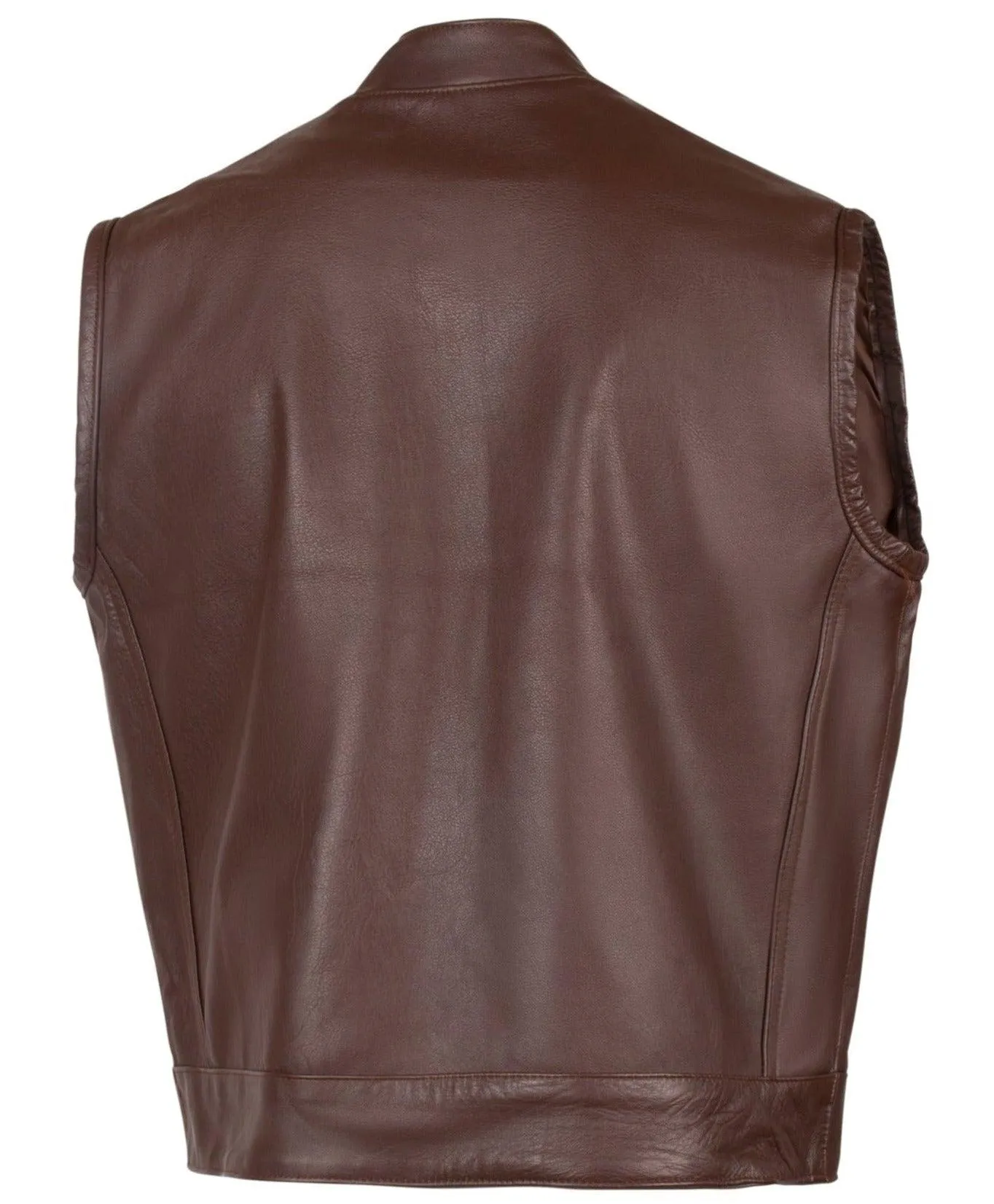 Beck® Mens 566 Horsehide Leather Motorcycle Vest (Chestnut Brown)