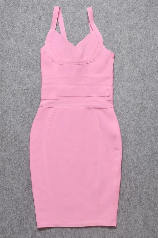 Bek Bandage Dress - Blush Pink