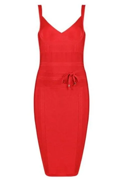 Bek Bandage Dress - Lipstick Red