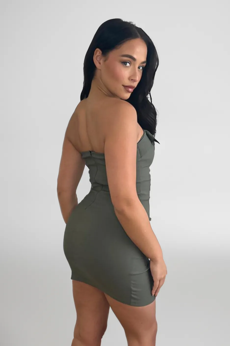 Belted Boobtube Cargo Mini Dress